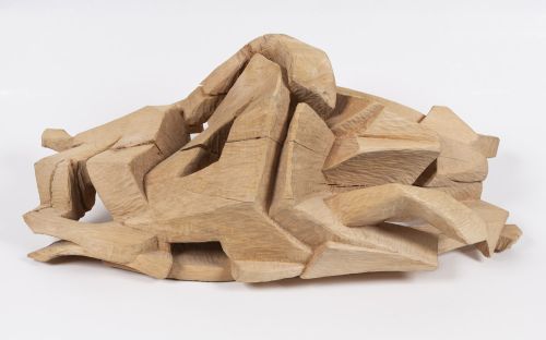 Mirko Reisser (DAIM) | "DAIM in wood" | wooden sculpture | 44 x 103 x 42 cm / 17.3" x 40.6" x 16.5" | 1996