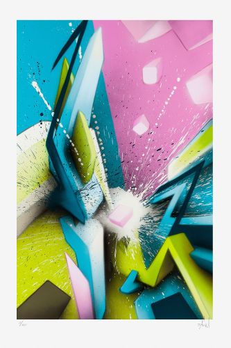 DAIM | ''Eruption'' | Giclée FineArt Print on 310 gsm Museum Paper | 35,56 x 53,34 cm / 14 x 21 inch | 2015 | Edition of 100 + 10 AP + 10 PP, handsigned, numbered and with Certificate of Authenticity of 1xRUN | © Mirko Reisser (DAIM) | Courtesy: 1xRUN