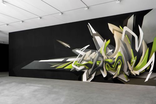 Mirko Reisser (DAIM) | "Swinging DAIM" | Spraypaint on wall | 550 x 1600 cm | 02.2007 | Exhibition: "wakin up nights" | de Pury & Luxembourg, Zurich / Switzerland | 16.02. - 16.03.2007