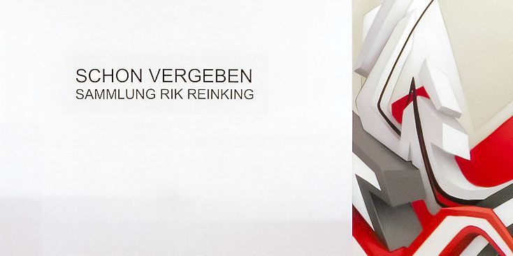 Mirko Reisser (DAIM) | "Eintritt verboten" | Spraypaint on wall | 300 x 1100 cm | 10.2005 | exhibition "Schon vergeben - Sammlung Rik Reinking" at Art-Cologne, Germany, 28.10. - 02.11.05 | Photoview: Wallpainting together with sculpture from Johannes Esper