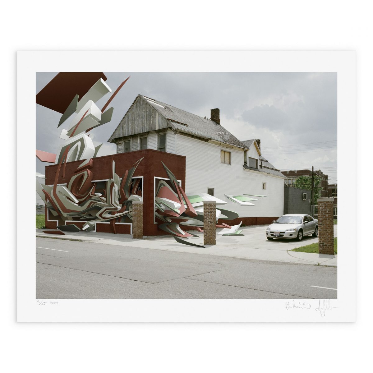 Mirko Reisser (DAIM), Andreas Gehrke | "DEIM - corner to corner in Detroit01" | Giclée FineArt Print (with UltraChrome K3 pigment-ink) on Hahnemuehle, Photo Rag 310 gsm bright white acid free Paper | 33,6 x 43,3 cm / 13.2" x 17" (Paper size: 40 x